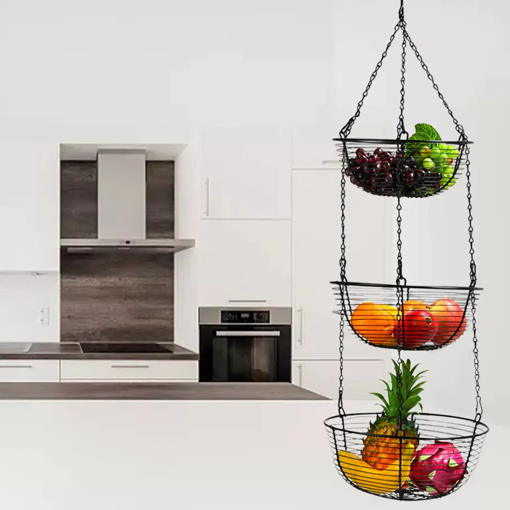 3-Tiers Hanging Fruit Basket - Prestige Home Co